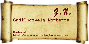 Grünczveig Norberta névjegykártya